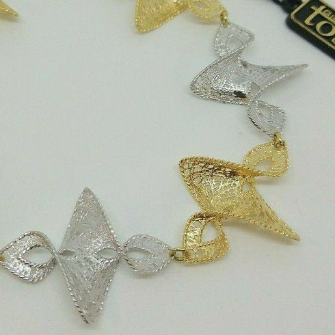 Bracciale oro 18 kt donna maglia 2 colori 10,60 gr Solid 18k gold bracelet | Gioiellitosti.it